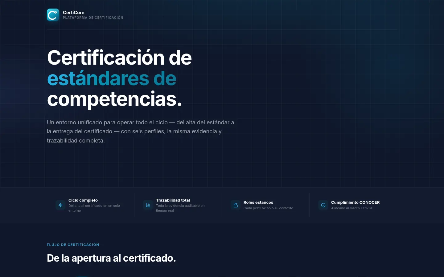 CertiCore — Estándares, evaluación y certificación en un solo lugar