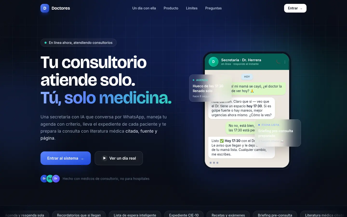 Doctores — La secretaria que tu consultorio no tiene