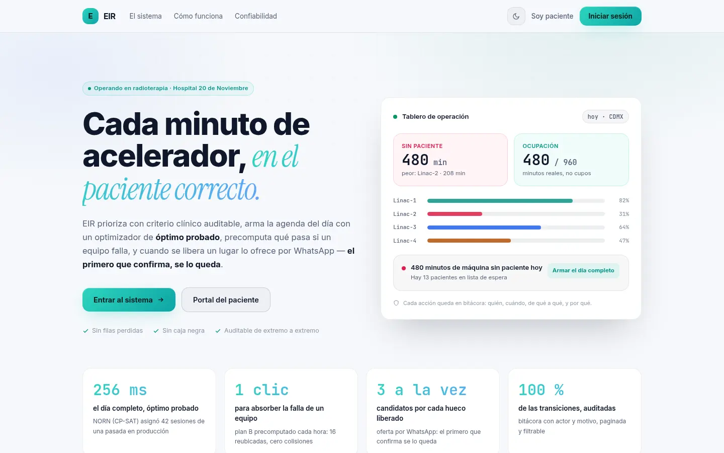 EIR — Programación inteligente para radioterapia