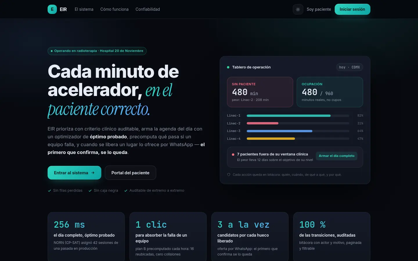EIR — Programación inteligente para radioterapia